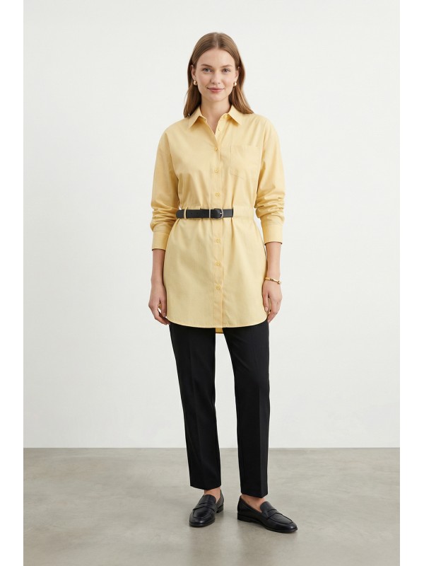 Women's Belted Buttoned Cotton Tunic – 20726TUN