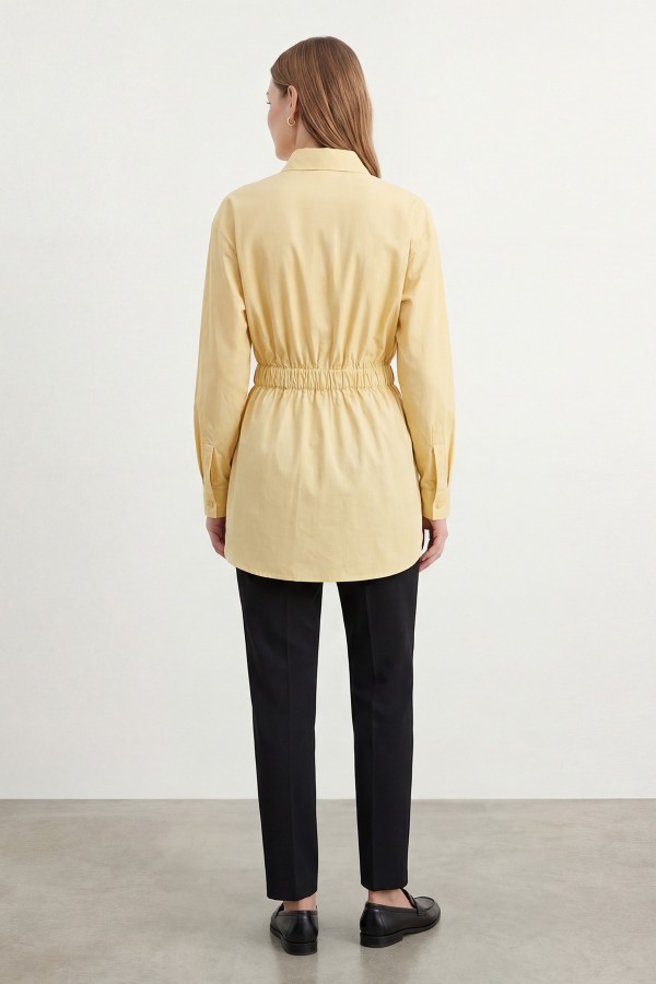 تونيك قطني بأزرار وحزام للنساء – 20726TUN