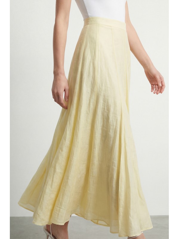 Kadın Dikey Biyeli Çan Kesim Dokuma Etek – 32483ETK