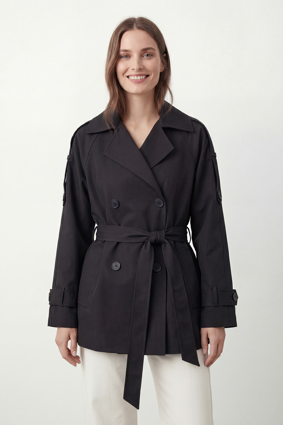 Women's Double-Breasted Belted Trench Coat – 32489CKT