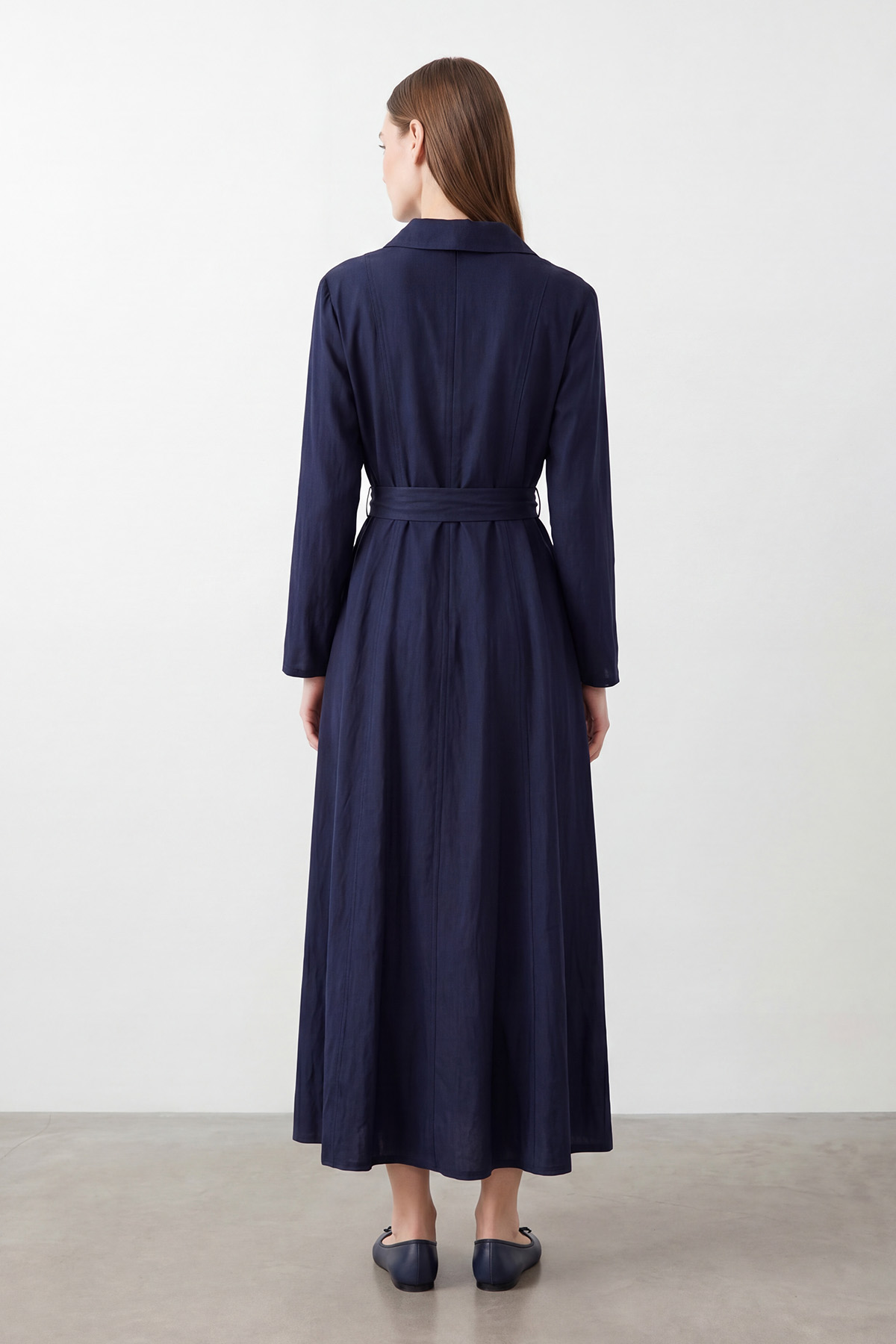 Women's Belted Half-Zip Long Dress – 26S