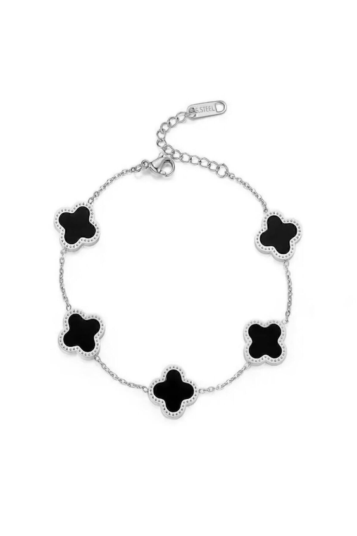 Wholesale Silver Color Black Mother of Pearl Van Cleef Jewelry Bracelet 