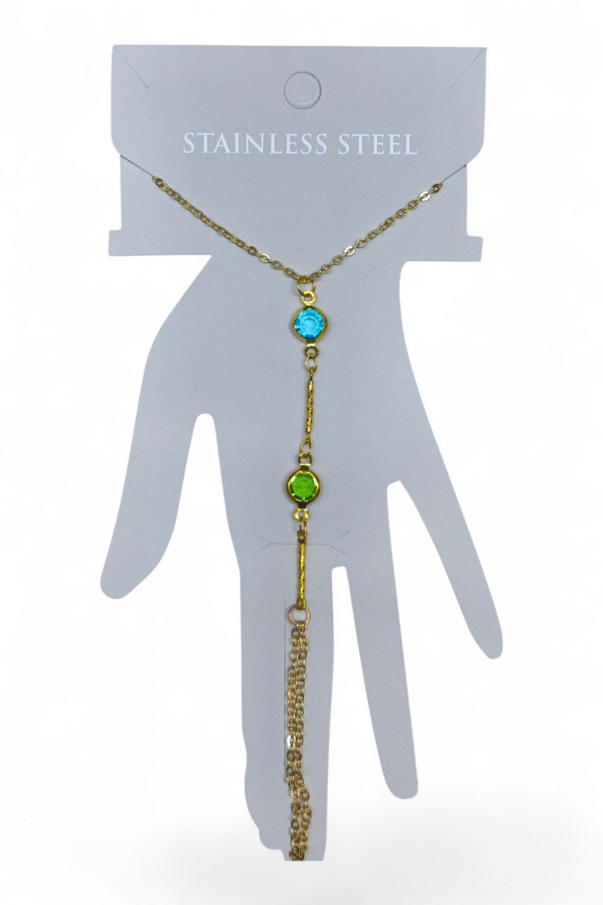 Altın Renk Yuvarlak Zirkon Taş Çelik Şahmeran - 3870