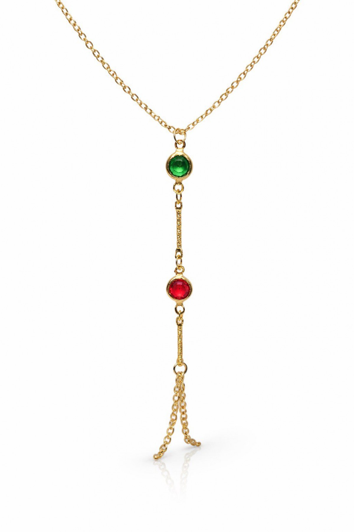 Altın Renk Yuvarlak Zirkon Taş Çelik Şahmeran - 3870