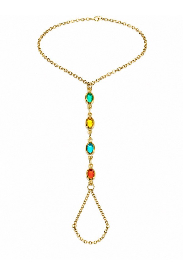 Altın Renk Oval Zirkon Taş Çelik Şahmeran - 3896