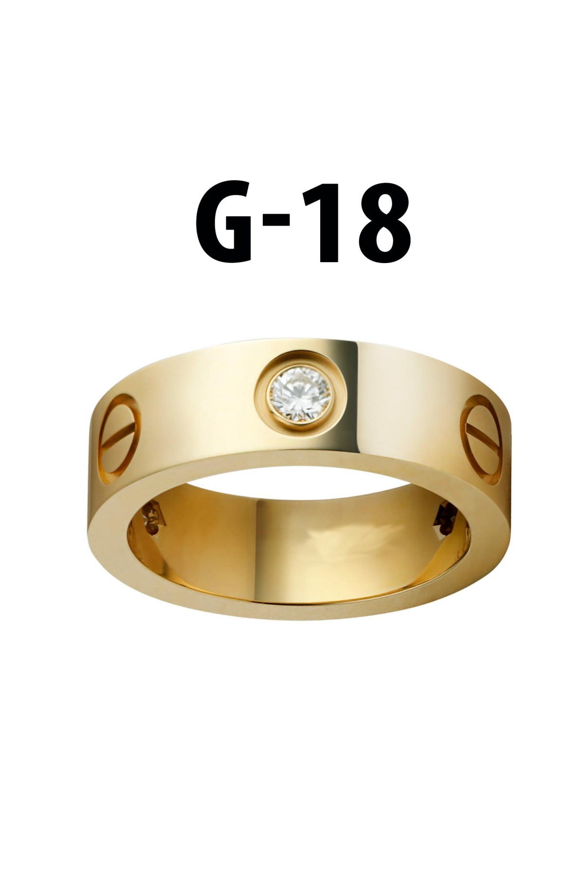 Kartier Taşlı Yüzük Gold Renk 18 Numara