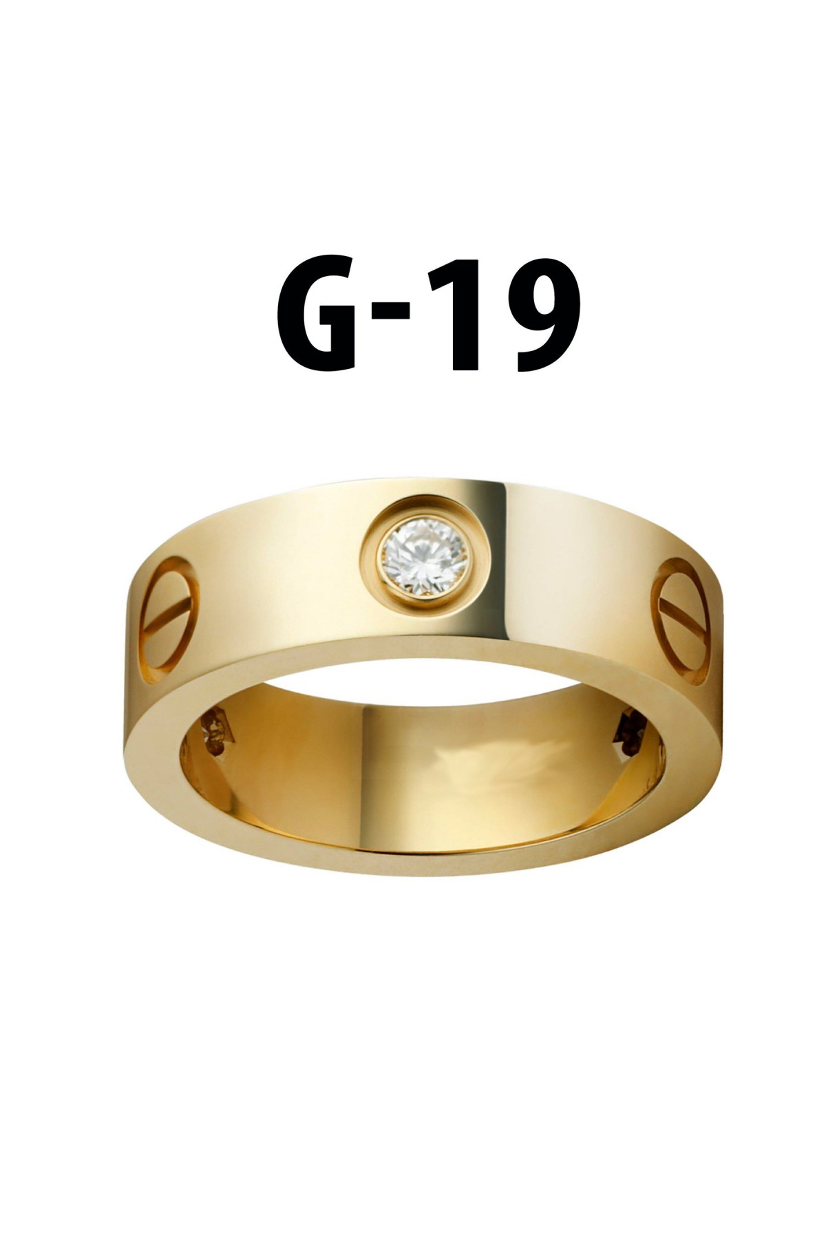 Kartier Taşlı Yüzük Gold Renk 19 Numara