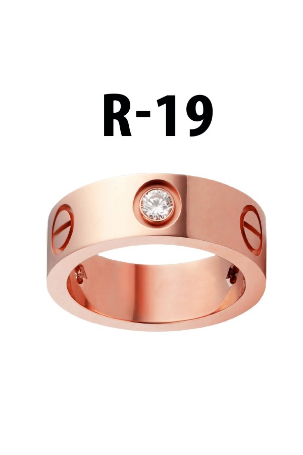 Kartier Taşlı Yüzük Rose Renk 19 Numara