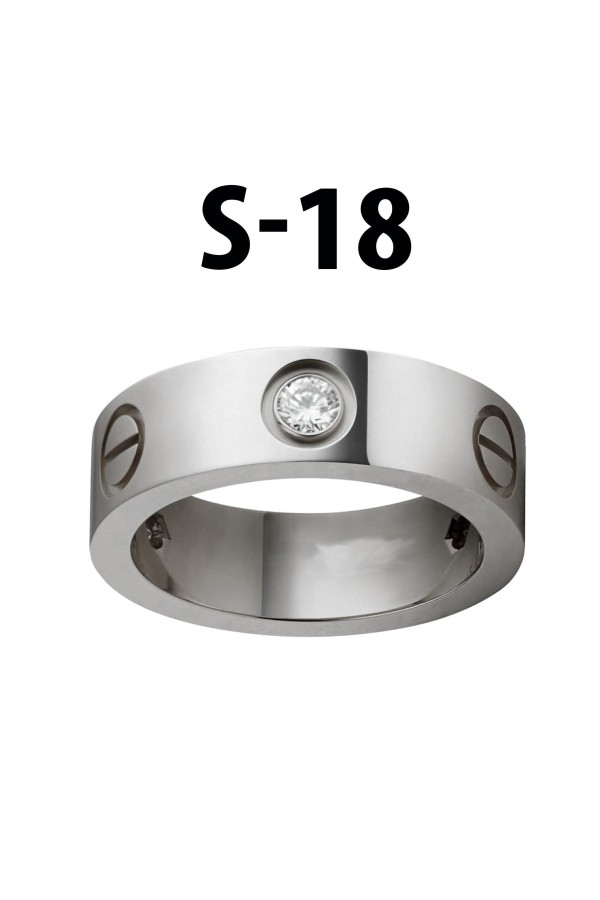 Kartier Taşlı Yüzük Silver Renk 18 Numara