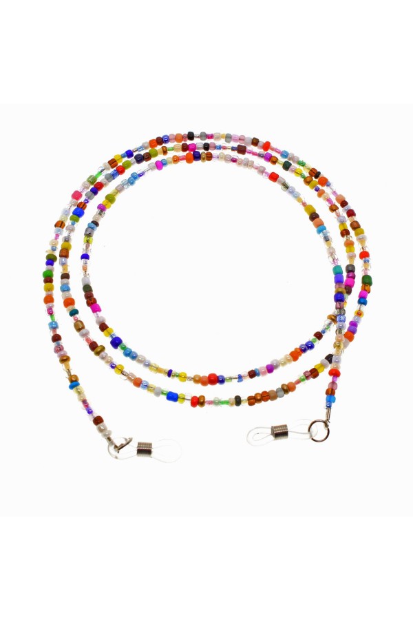 Alin Kaplama Renkli  Trend Kum Boncuk Renkli Gözlük Aksesuarı Gözlük Zinciri - 1813