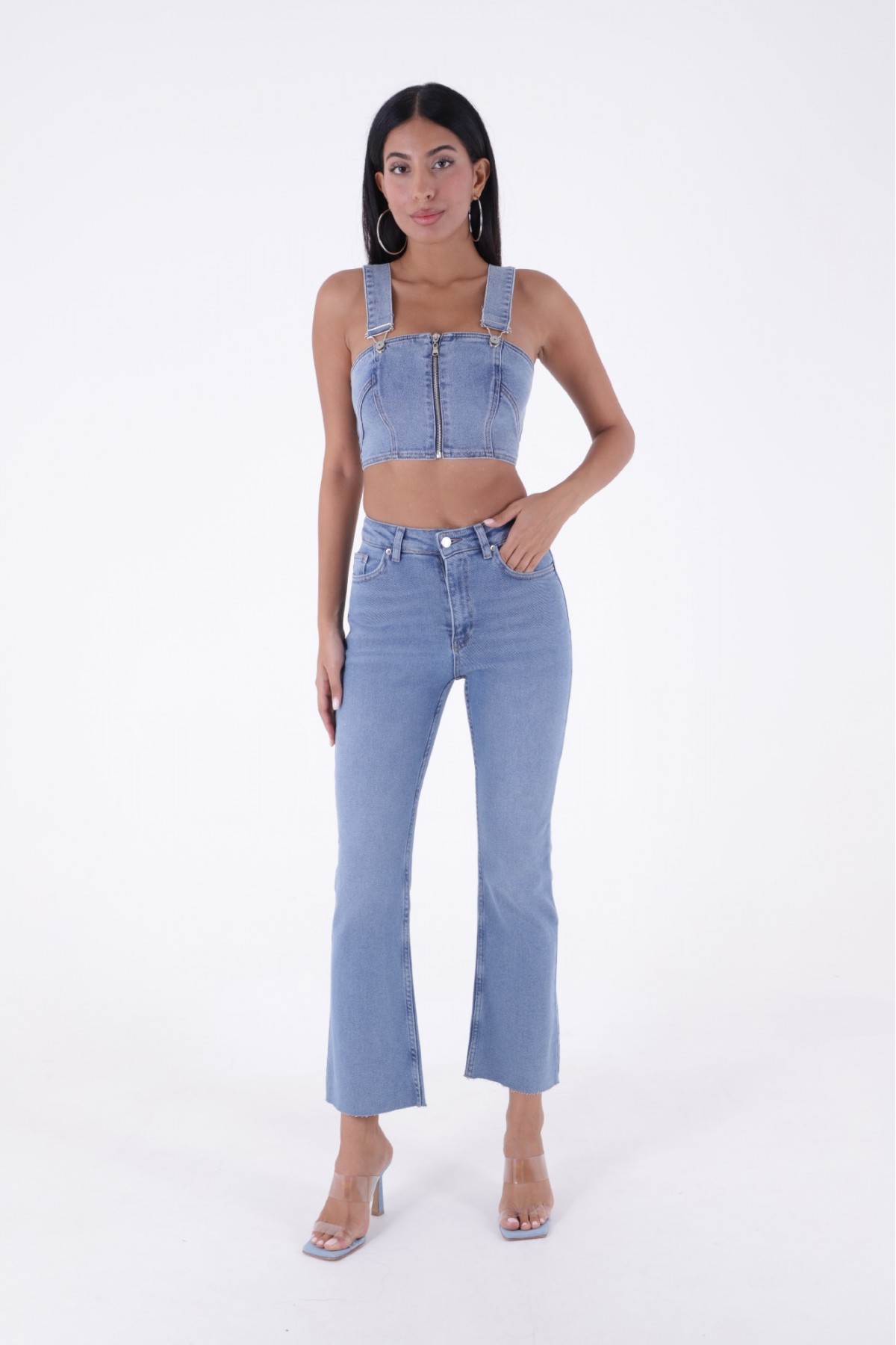 İspanyol Mom Fit Kot Pantolon 1706 Açık Mavi Kot