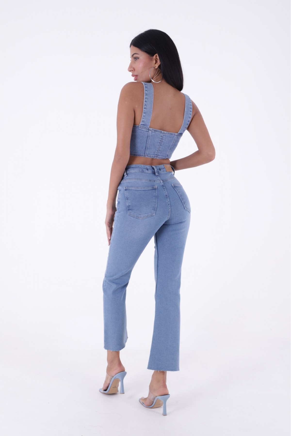 İspanyol Mom Fit Kot Pantolon 1706 Açık Mavi Kot