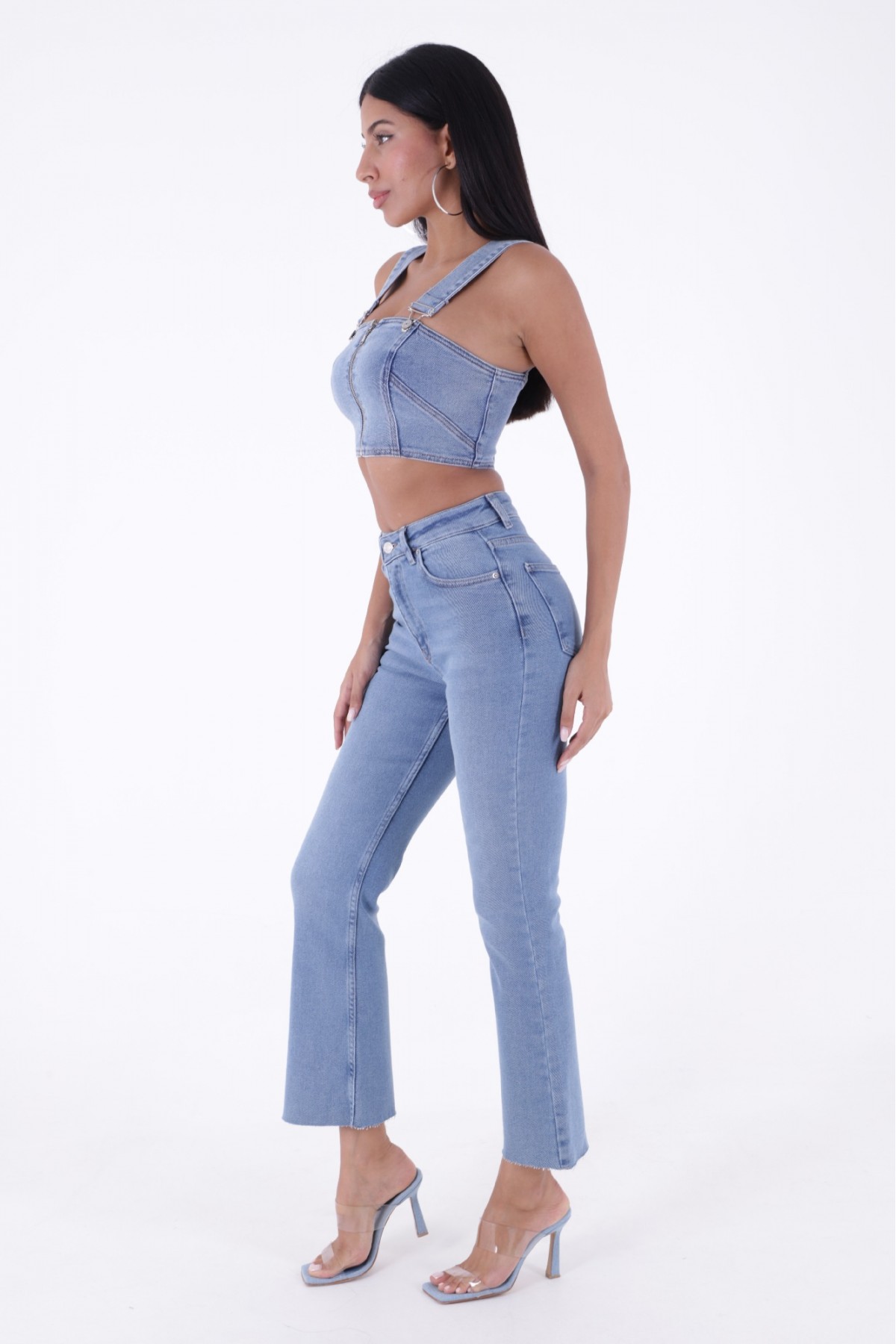 İspanyol Mom Fit Kot Pantolon 1706 Açık Mavi Kot