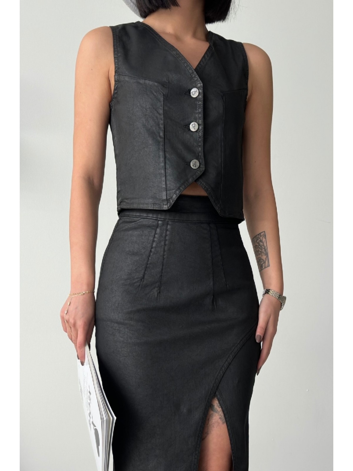 Düğmeli Yelek Siyah