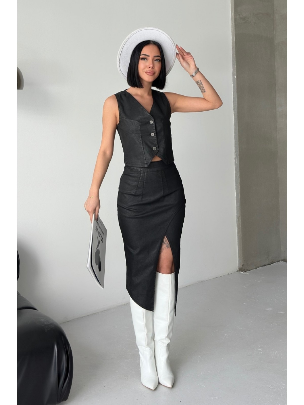 Düğmeli Yelek Siyah