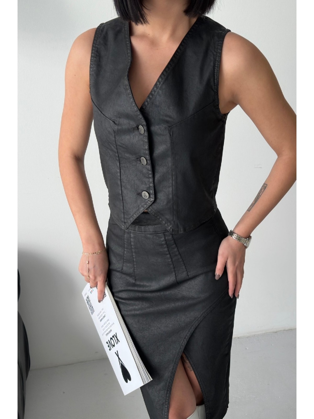 Düğmeli Yelek Siyah