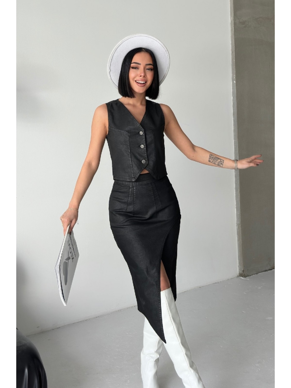 Düğmeli Yelek Siyah