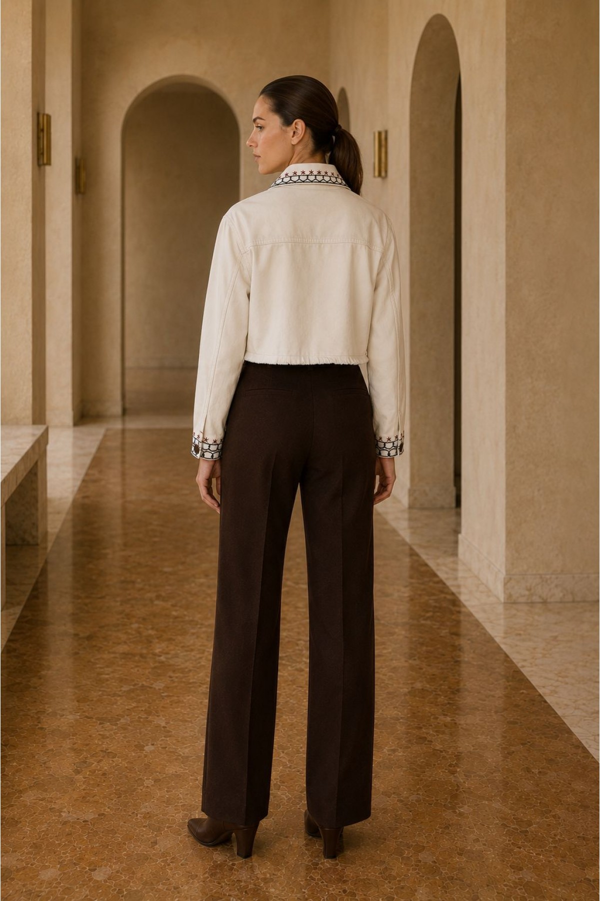 Ethnic Embroidered Jacket 6321 Natural
