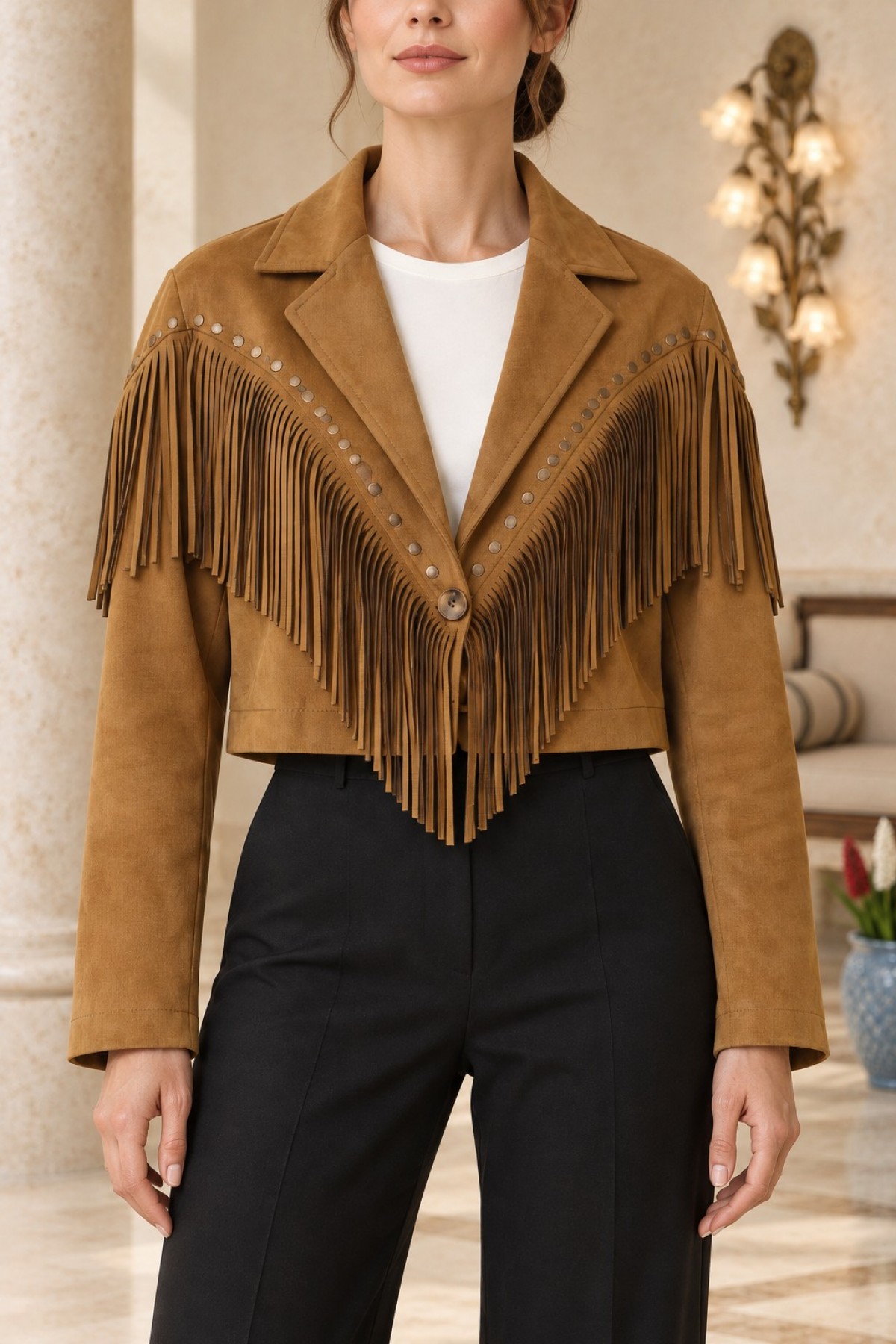 Short Jacket with Tassel Lining 6381 Array