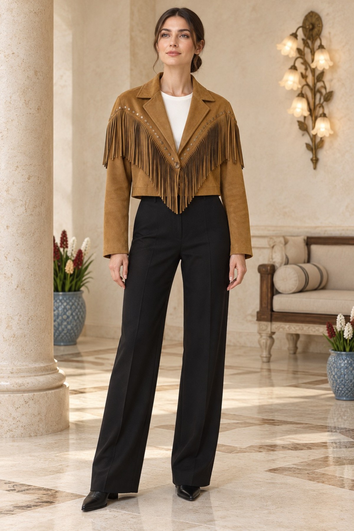 Short Jacket with Tassel Lining 6381 Array
