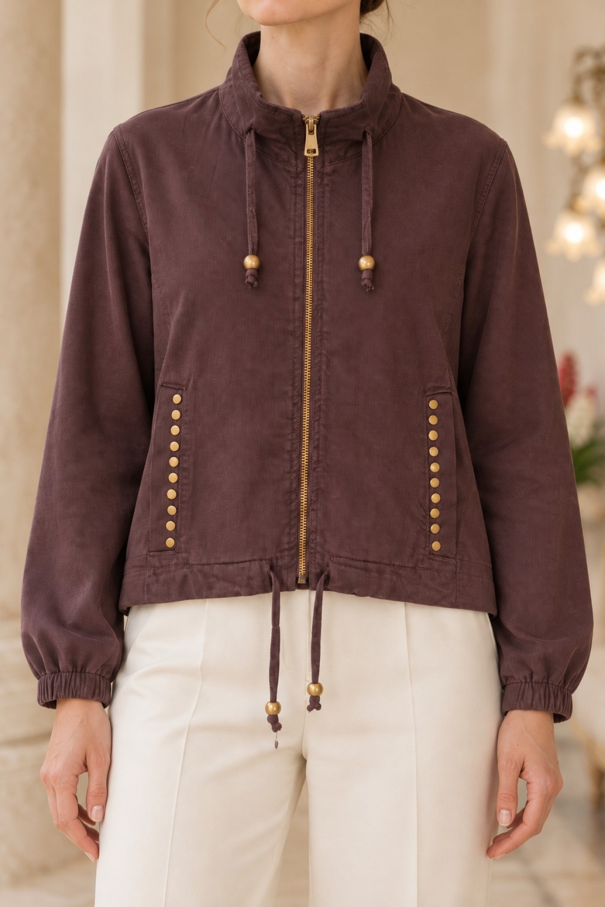 Drop Zip Jacket 6384 Brown