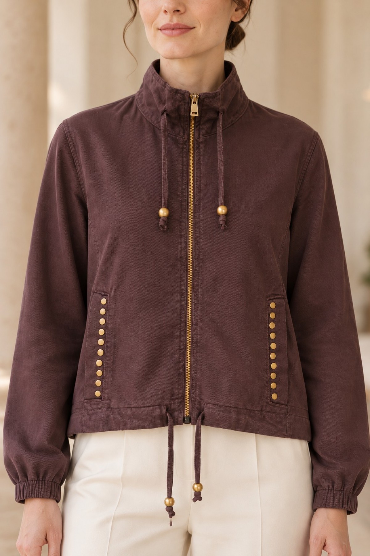 Drop Zip Jacket 6384 Brown