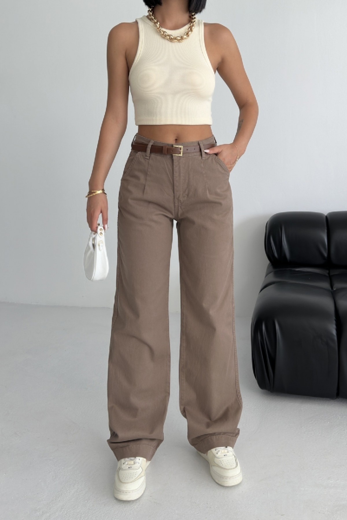Pensli Kot Pantolon 7069 Toprak