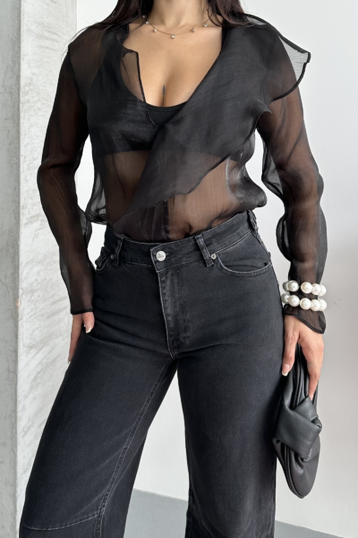 Baggy Jeans with Dart Detail on Legs 7088 Regular Anthracite