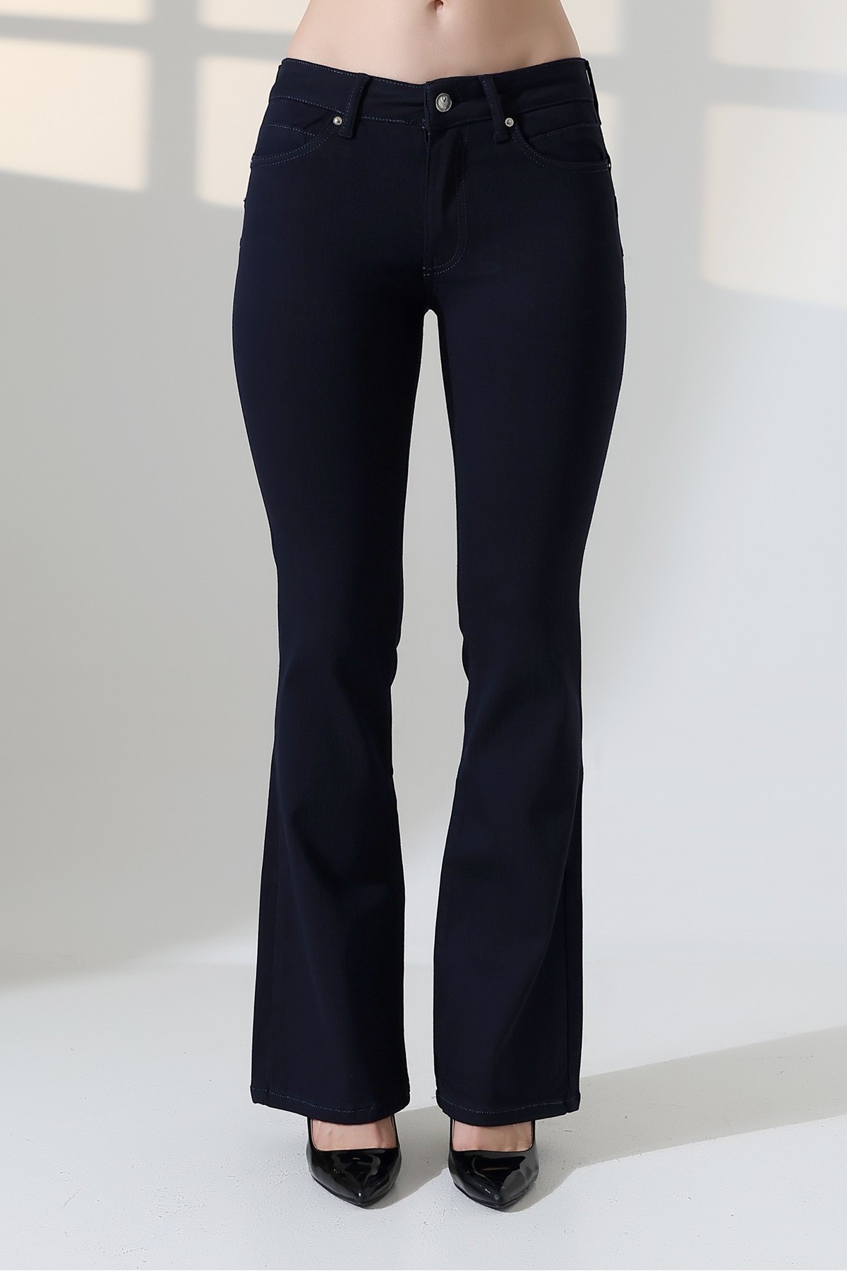 Push Up İspanyol Kot Pantolon 7108 Koyu Lacivert