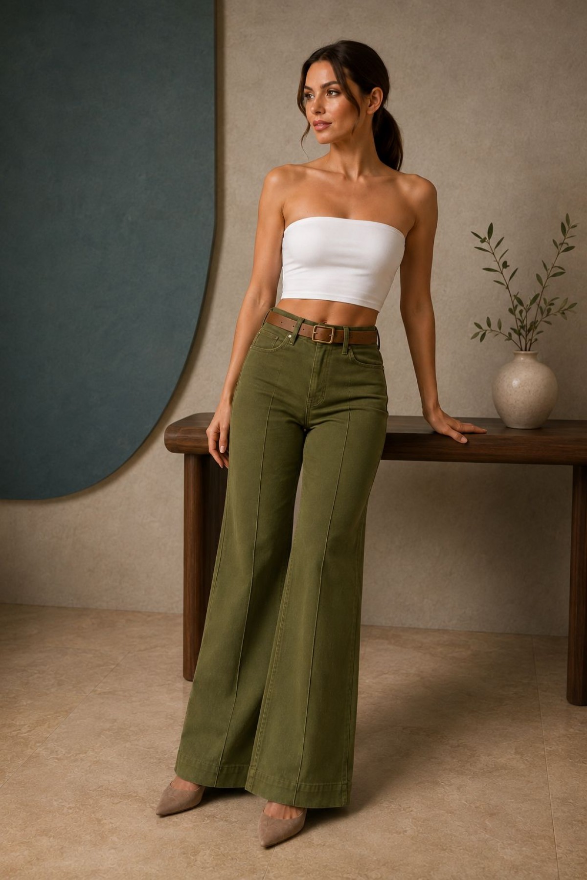 Jeans with Topstitch Detail Array