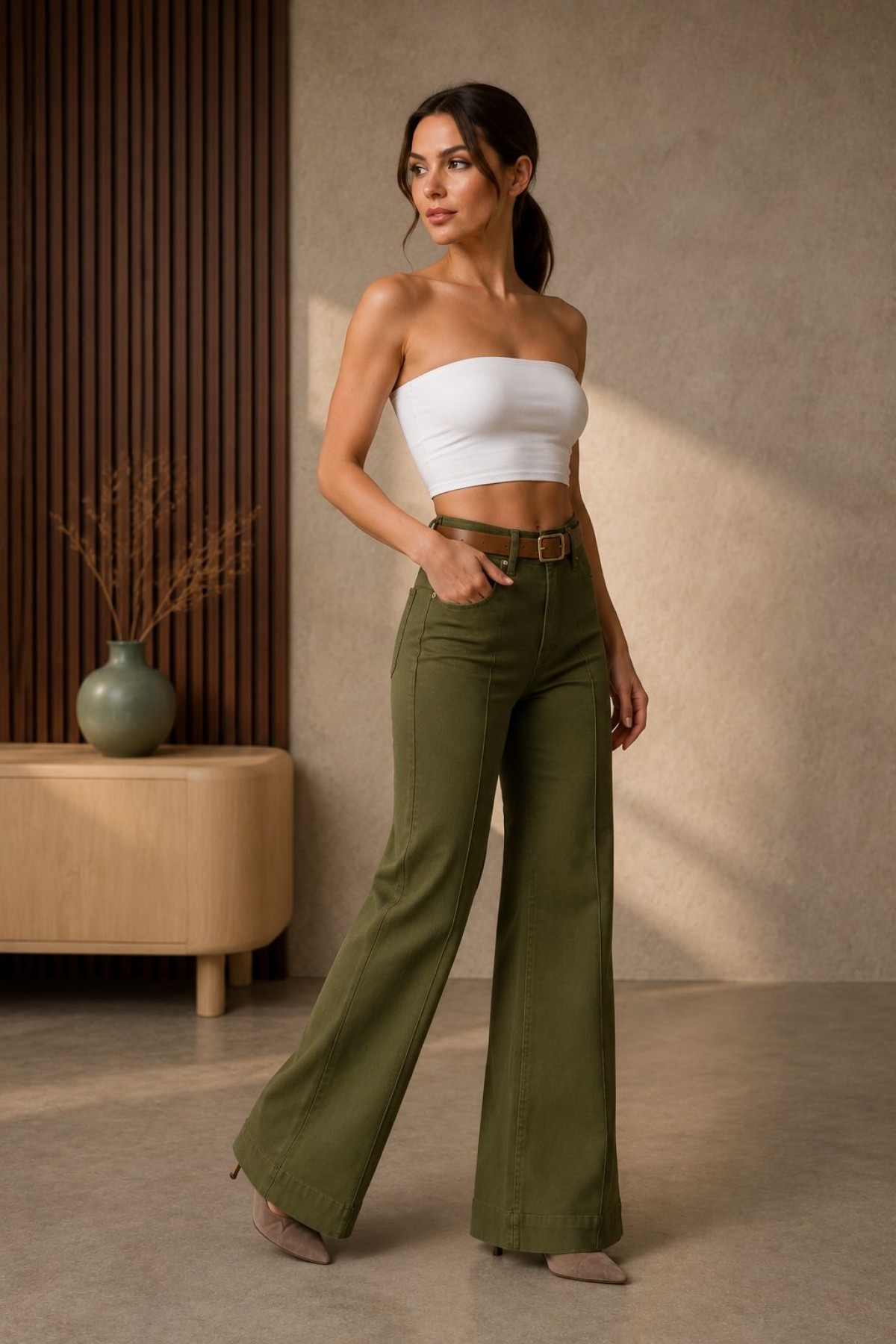 Jeans with Topstitch Detail Array
