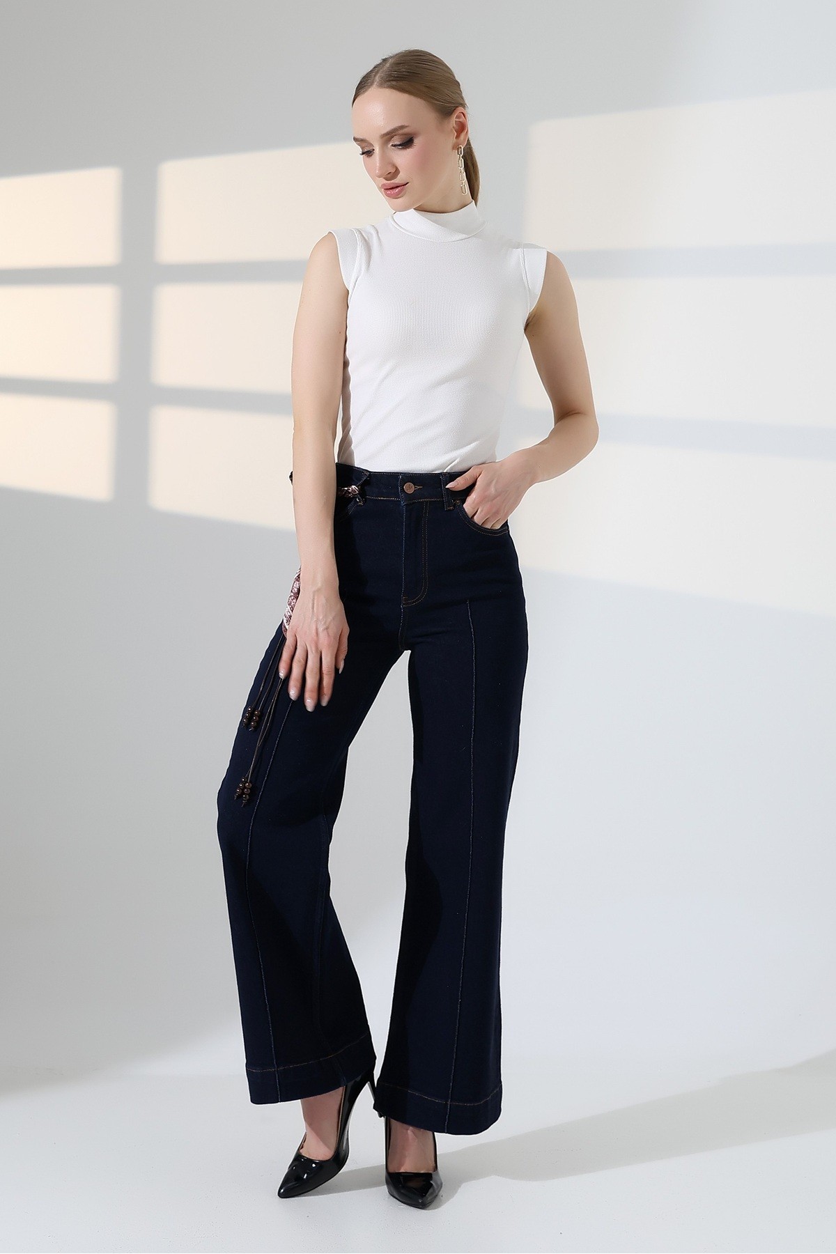 Pants Array Array Slubbed Navy Blue
