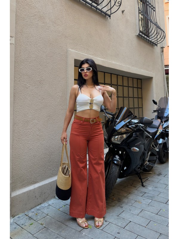 Jeans with Topstitch Roof Tile