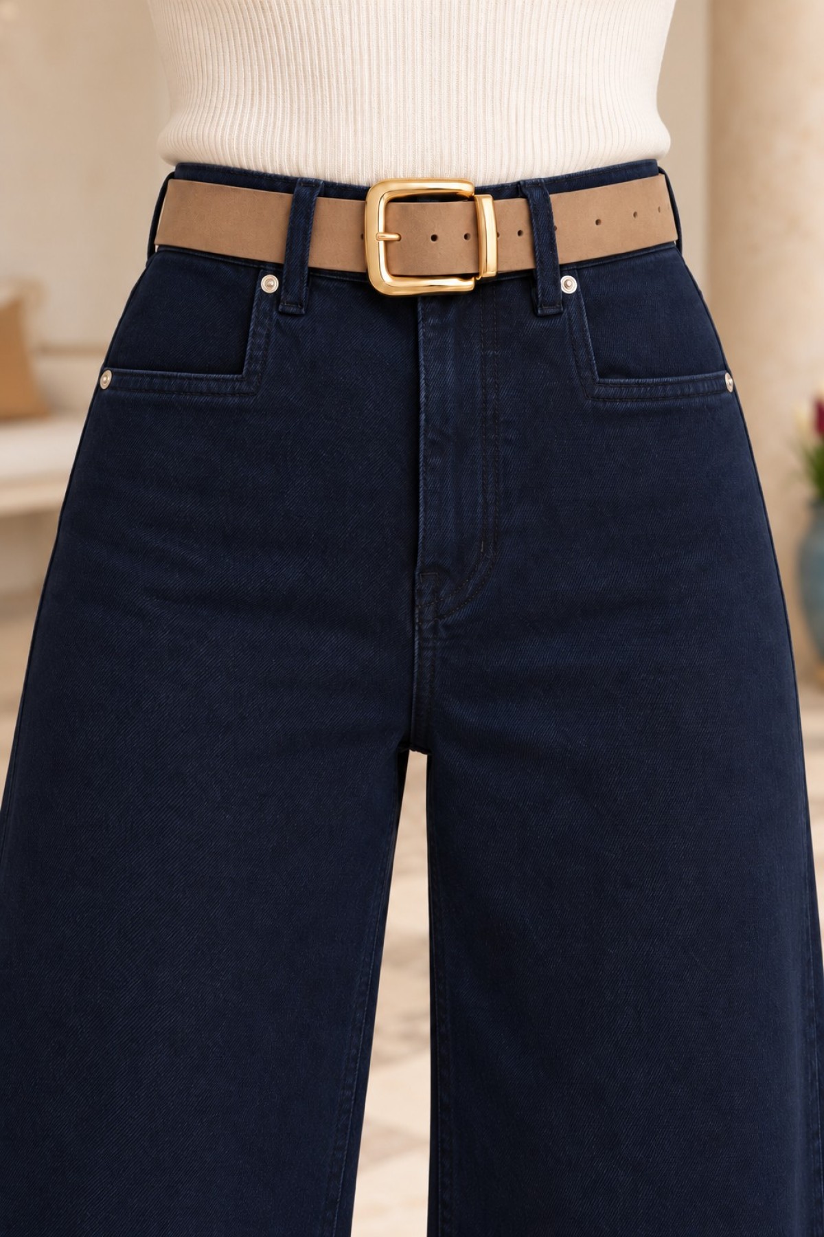 Relax Jeans with Pocket Detail 7506 Navy Blue Color