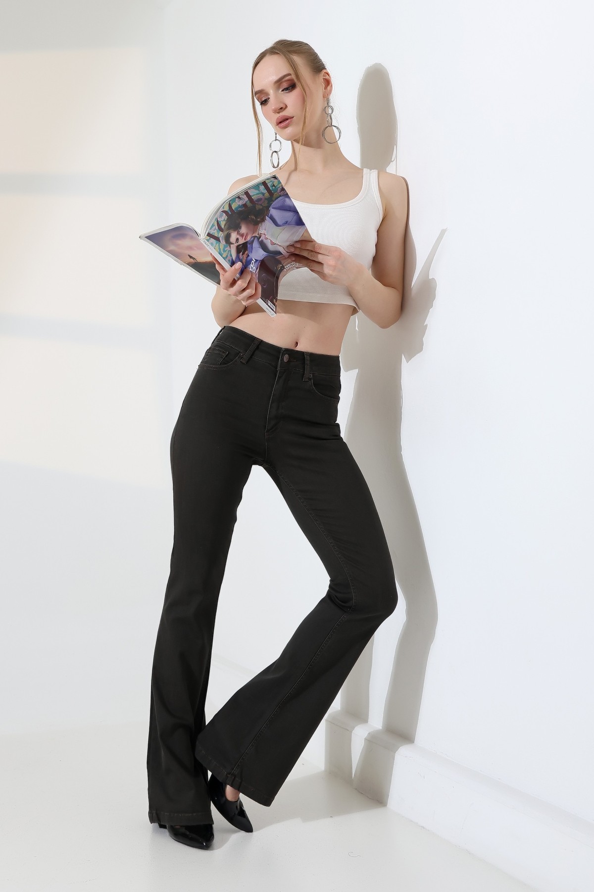 İspanyol Skinny Kot Pantolon 867 Antik Yeşil