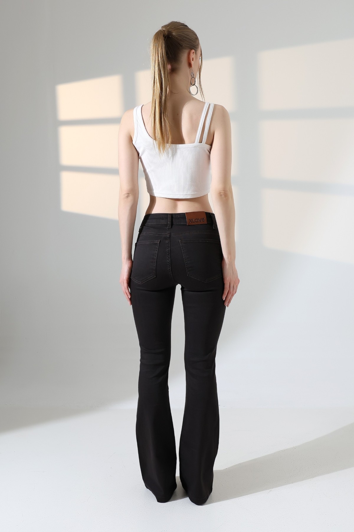 High Waisted and Flared Leg Skinny Jean 867 Ancient Brown