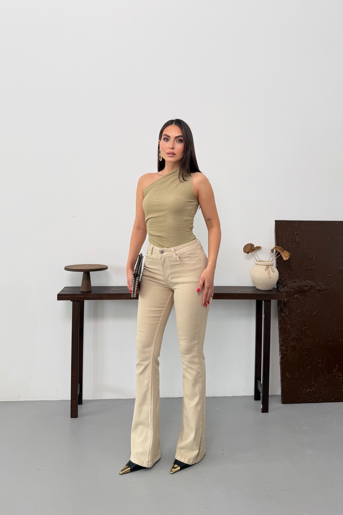 İspanyol Skinny Kot Pantolon 867 Taş