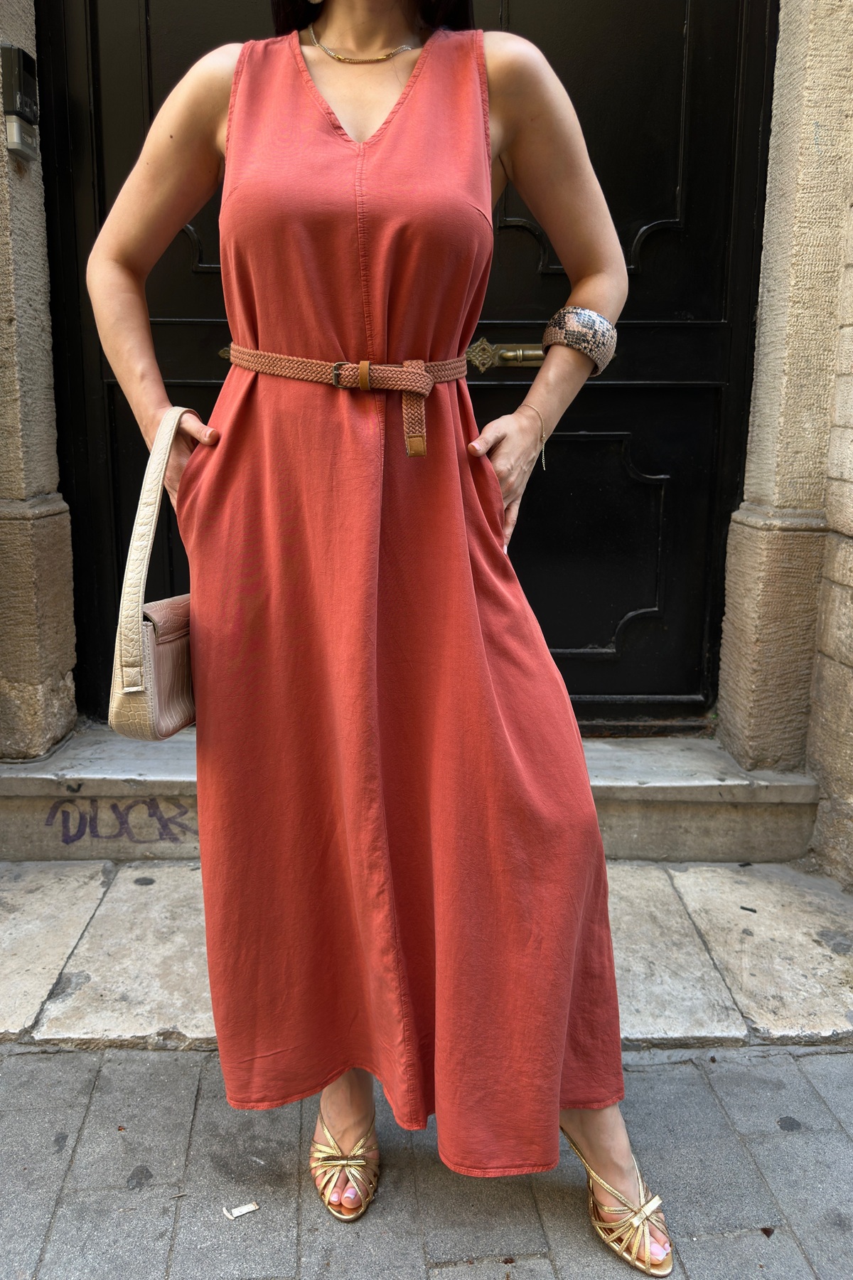 Cepli Oversize Elbise HS3072 Kiremit