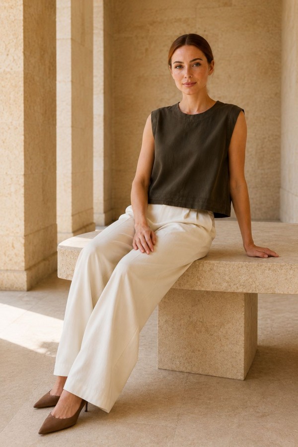 Sleeveless Blouse Khaki