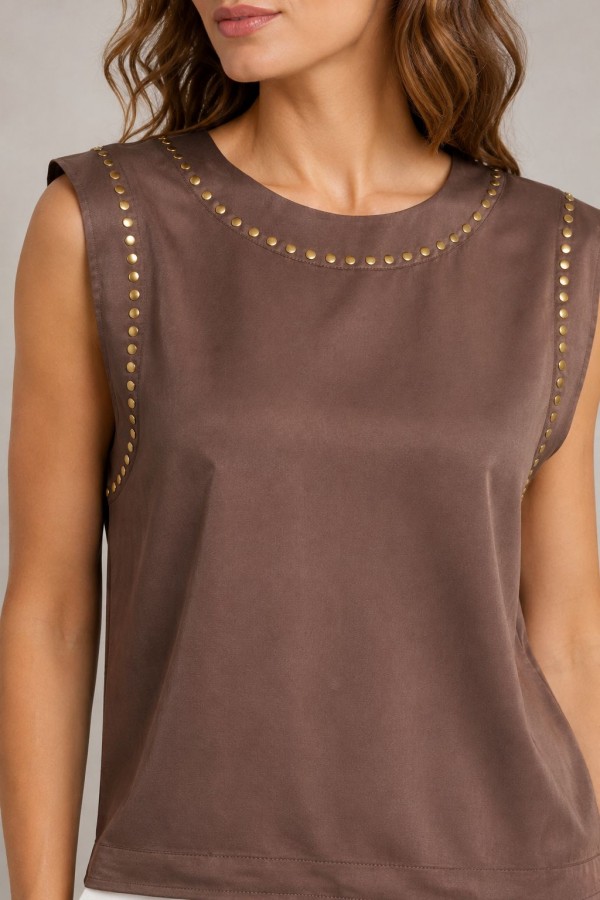Sleeveless Blouse with Stud Detail HS431 Array